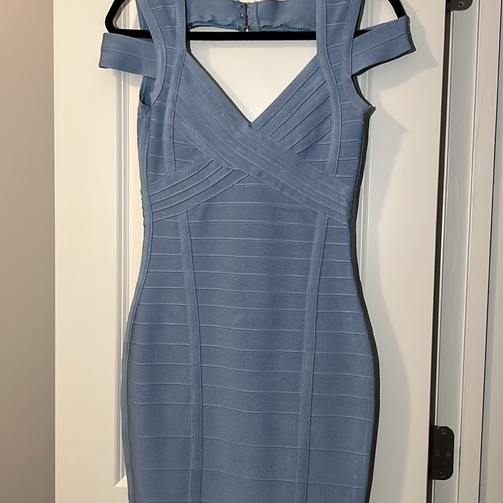 Amazon Women's Blue Mini Bandage Dress